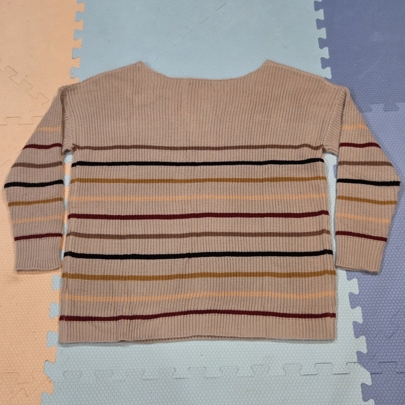Dokotoo Women's Tan Striped Lightweight Knit Sweater Size L NWT - Picture 2 of 8